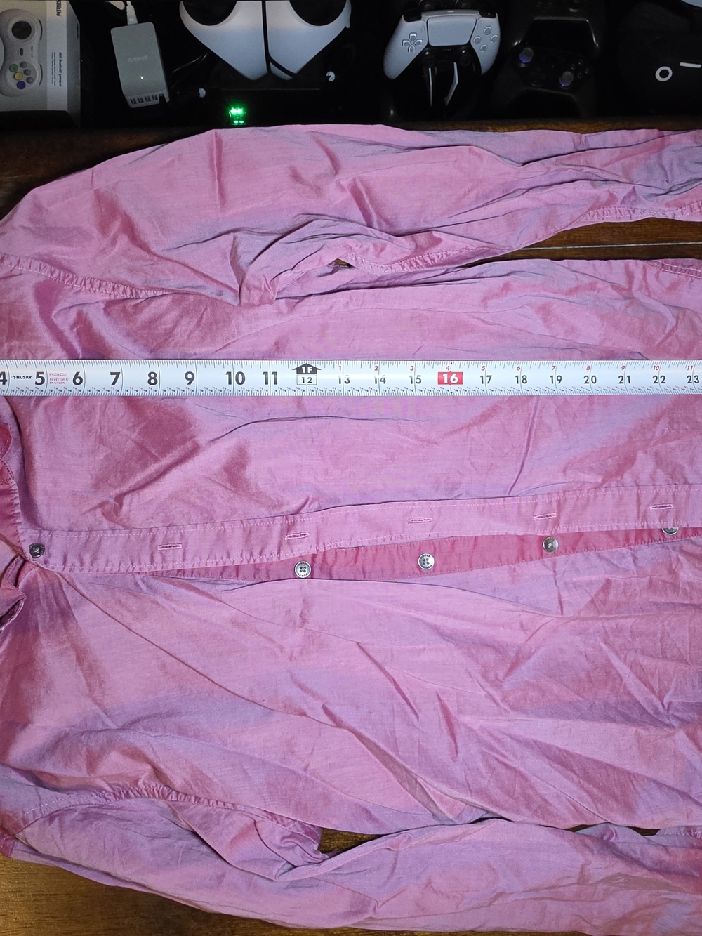 Guess Men's Pink Long-Sleeve Button-Down Shirt - Picture 3 of 5